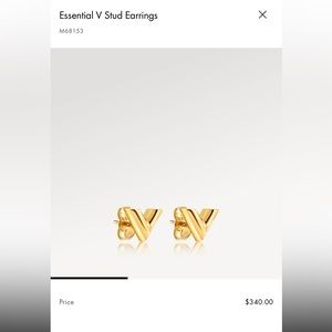 LOUIS VUITTON ESSENTIAL STUD V EARRINGS GOLD
